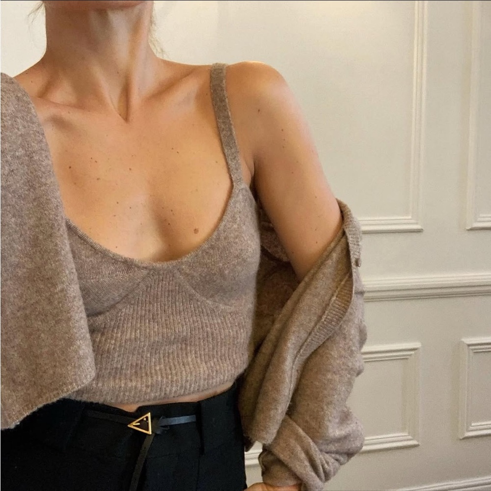 Zara Knit Cardigan and Tank Set